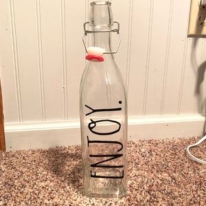 Rae Dunn Glass “ENJOY” Bottle